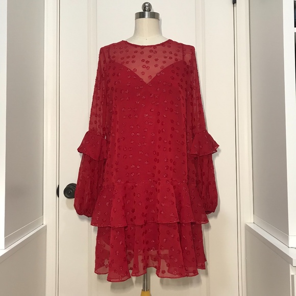 BCBG Metallic chiffon Mini dress SZ2-4 Holiday - Picture 1 of 7
